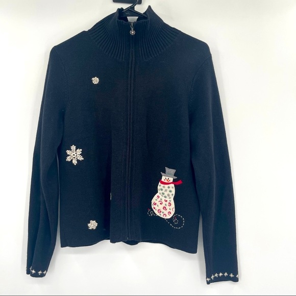 Woolrich Snowman Holiday Zipper Cardigan - Picture 1 of 10